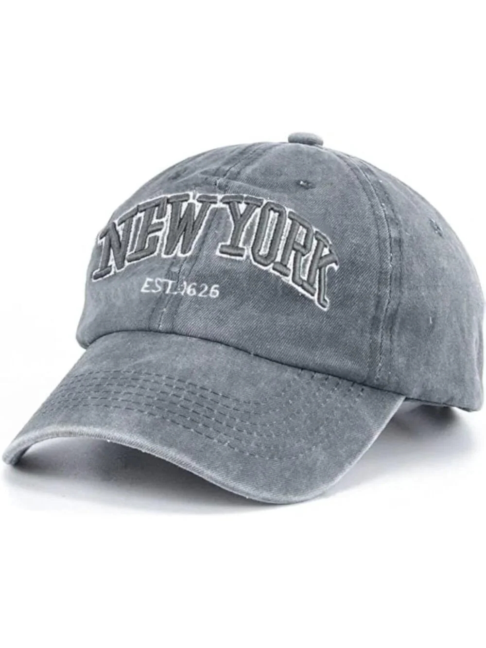 Distressed Adjustable Strapback Baseball Hat - Washed Twill Unisex Dad Cap